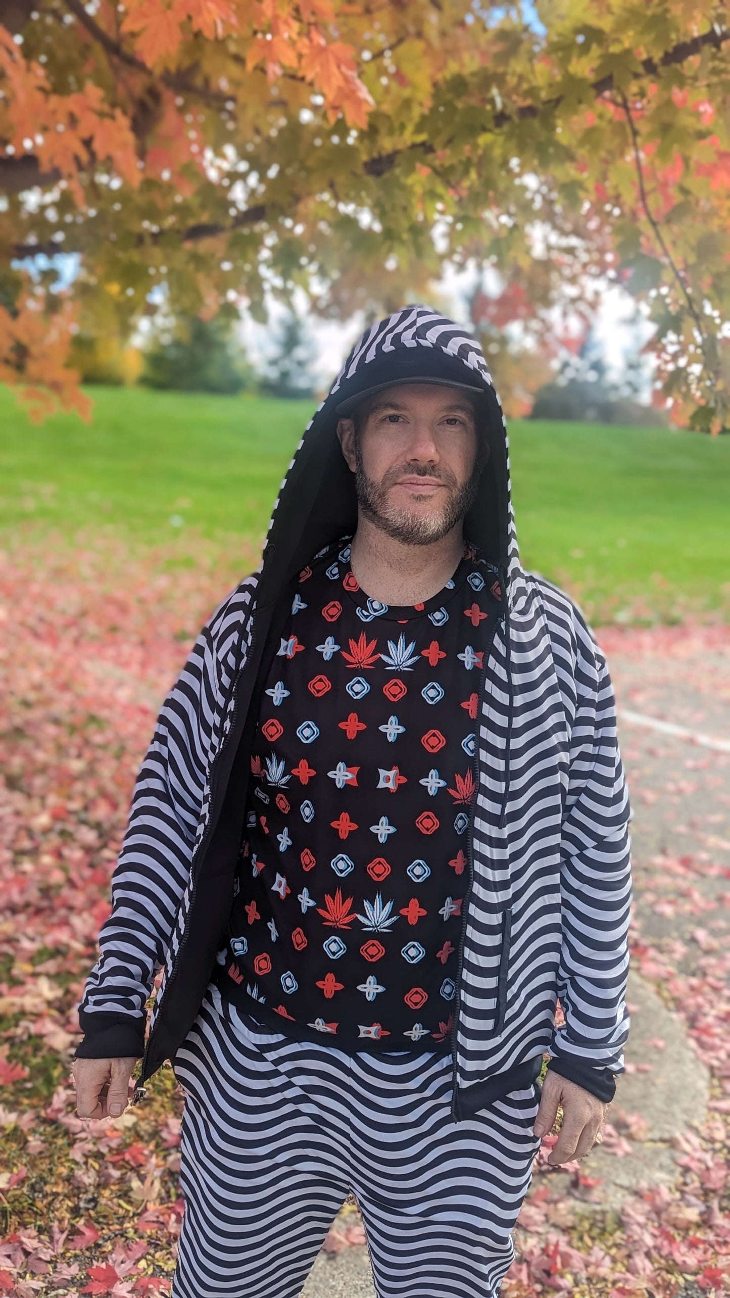 SC reversible black and white trippy hoodie