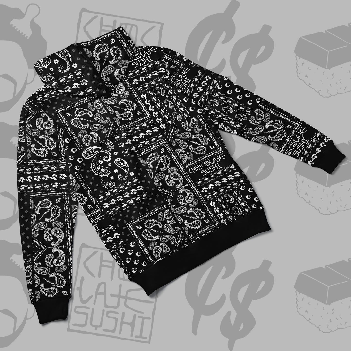 Chocolate sushi reversible hoodie