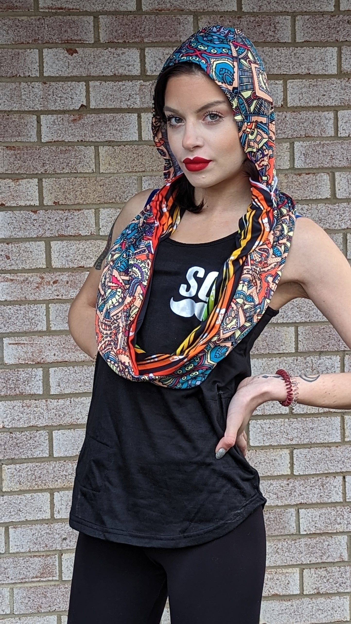 Trippy mosaic infinity scarft