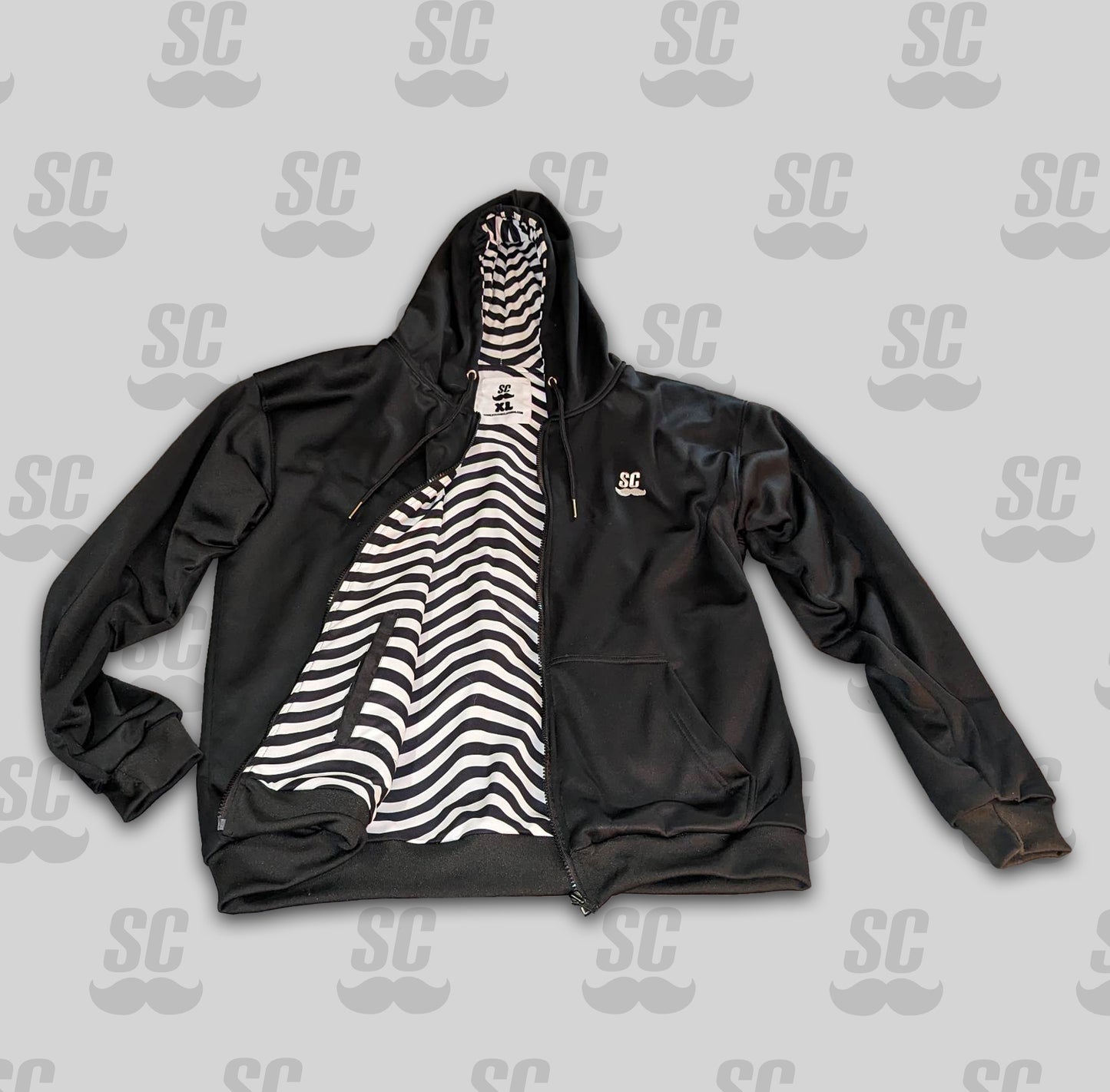 SC reversible black and white trippy hoodie
