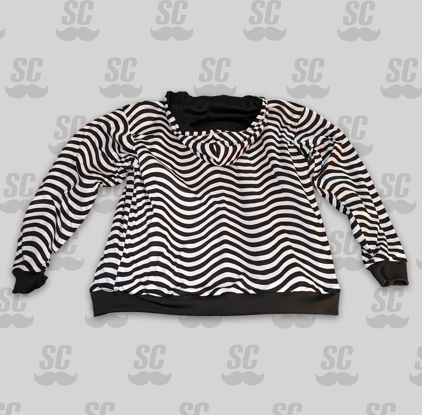 SC reversible black and white trippy hoodie