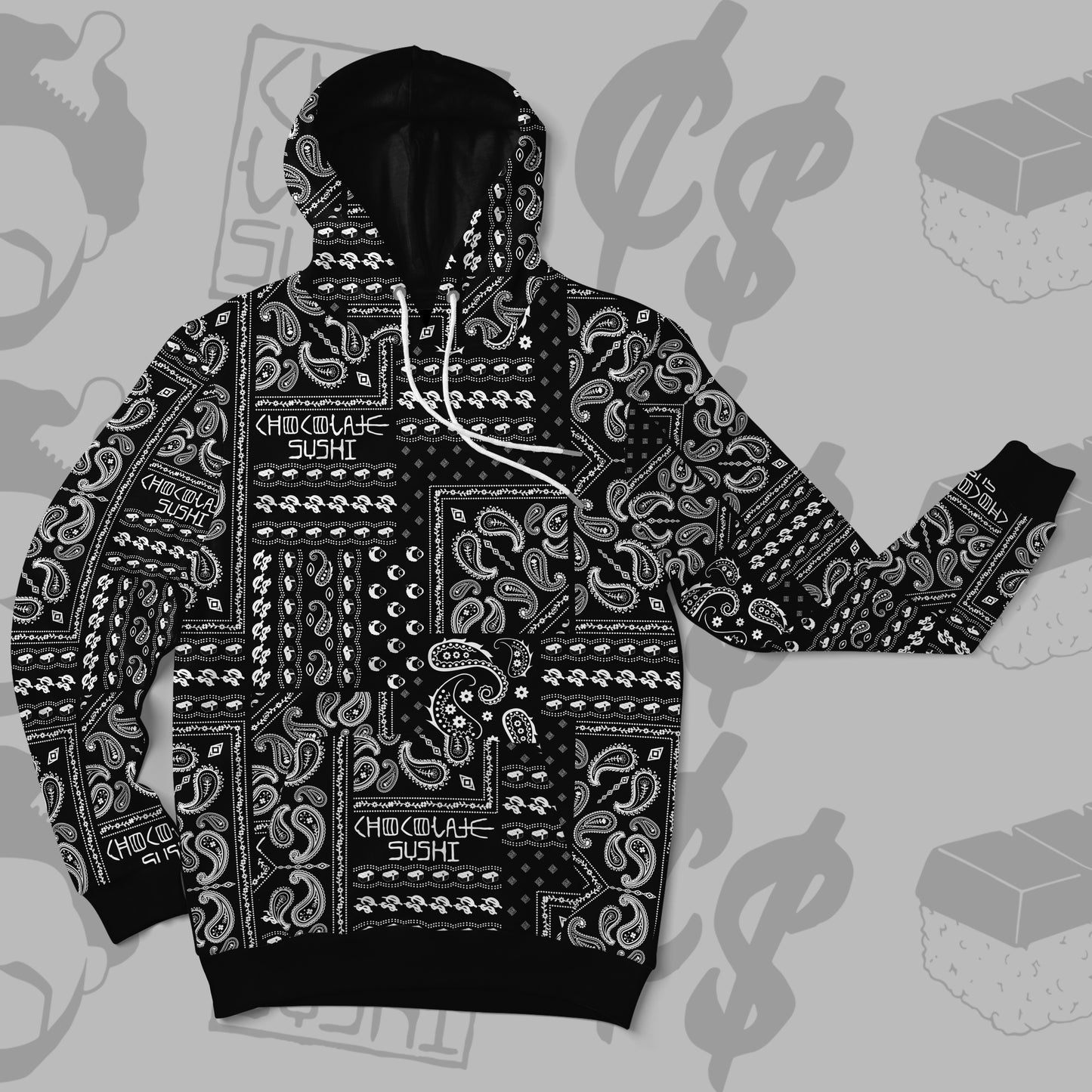 Chocolate sushi reversible hoodie