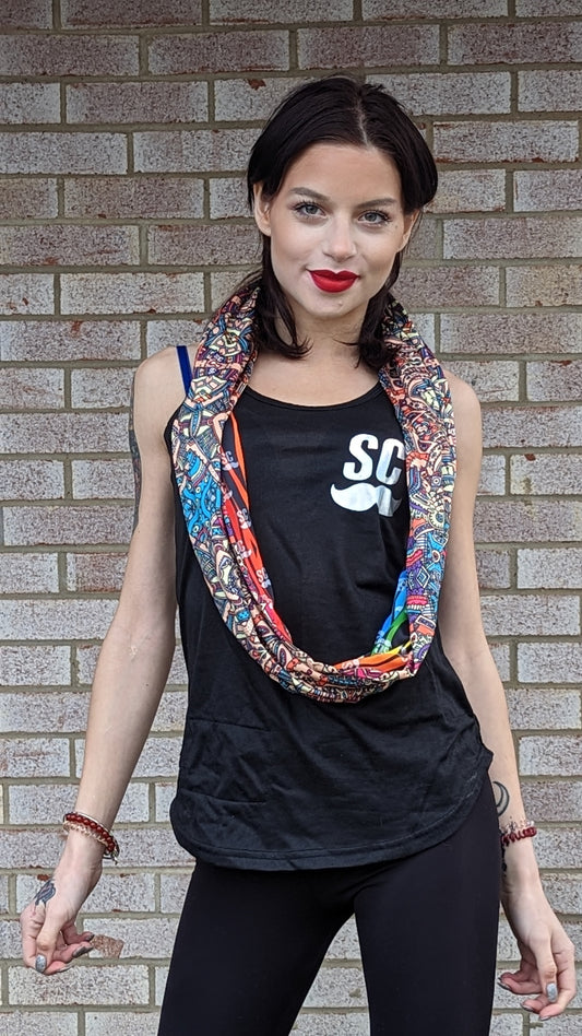 Trippy mosaic infinity scarft