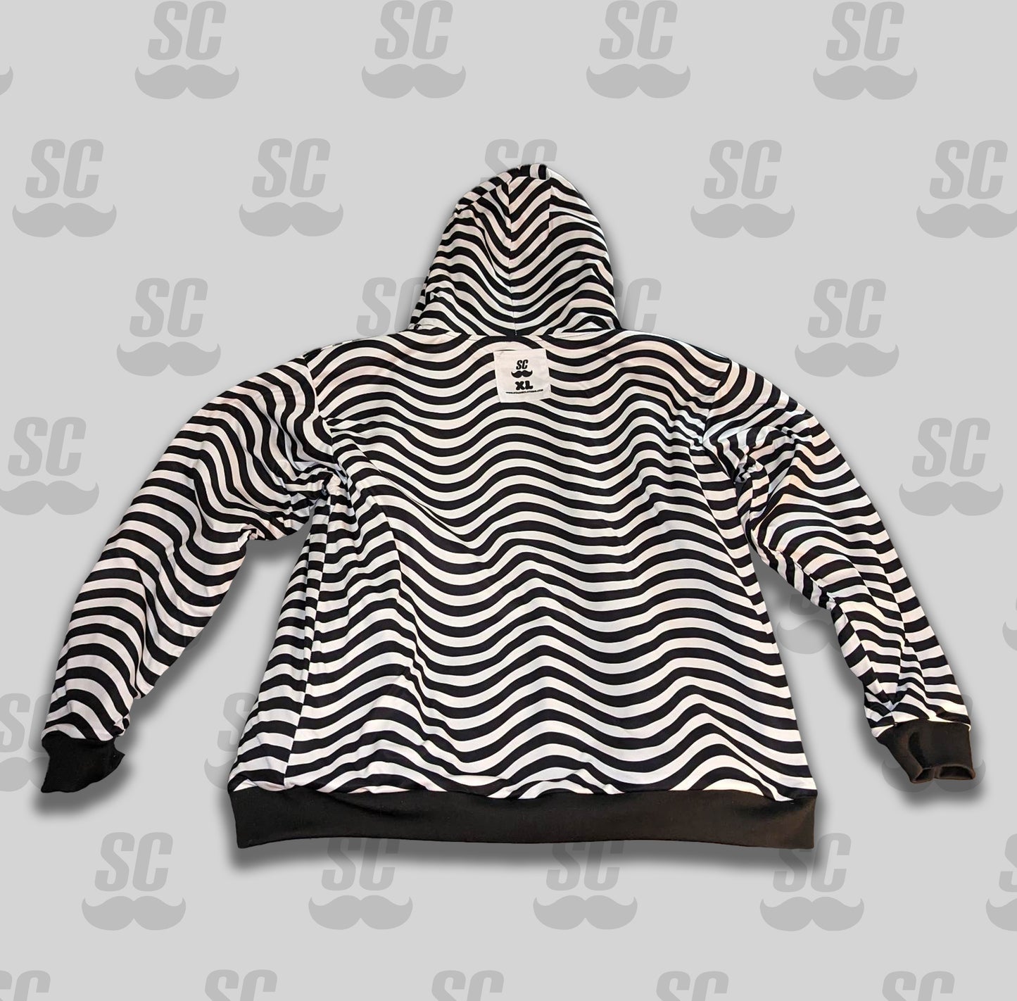 SC reversible black and white trippy hoodie